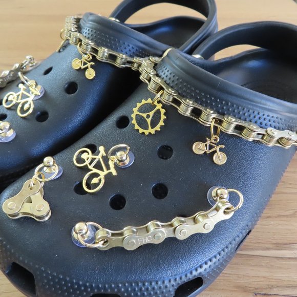 Bling Bling Next Level Shoe Game Adult Crocs Charms Pendants Chains Gold Set o 2 - Picture 2 of 7